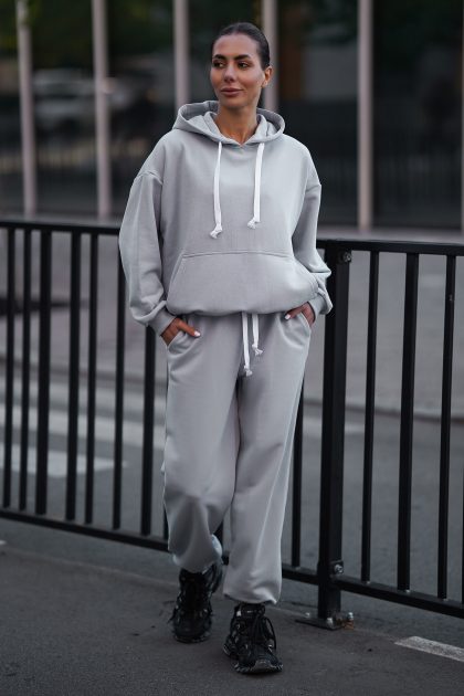 Худи oversize с капюшоном Серый